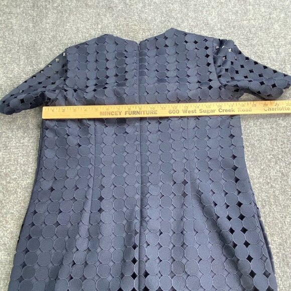 Banana Republic Dress Womens 8P Navy Shift Circle Lace Overlay Preppy Pockets - Picture 10 of 16
